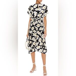 BA&SH
Fairy Shirred Floral-Print Crepe Midi Dress